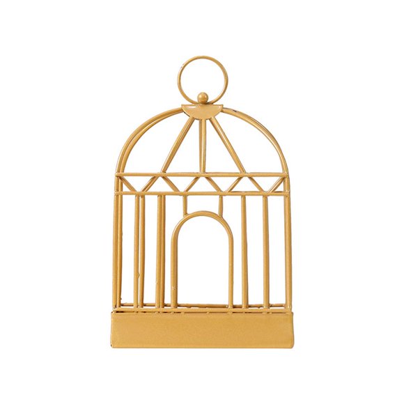 Yuarrent Golden Bird Cage forma Holder tipo colgante Box Almacenamiento y organización del hogar Yuarrent HA023700-00