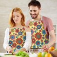 thumbnail image 3 of Pioneer Flower Floral Print Pattern Apron for Women and Men, Cotton Linen Waterproof with Pockets, Adjustable, 33x27 Inch for Kitchen, Gardening, BBQ, Salon, 3 of 6