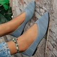 thumbnail image 6 of uvwlwu Women's Solid Color Pointed Toe Flat Casual Breathable Ladies' Openwork Knitted Shoes Breathable(Light Blue,9), 6 of 8