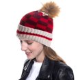 thumbnail image 2 of YWDJ Turbans for Women Fashion Womens Winter Knitted Beanie Hat Faux-Fur Pom Fleece Lined Warm Beanie Red, 2 of 2