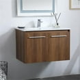 thumbnail image 2 of 30 inch Single Bathroom Floating Vanity in Walnut Brown, 2 of 14
