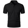 thumbnail image 4 of pstuiky camisetas para hombre, Camiseta informal de manga corta con cuello redondo y solapa de color liso para hombre camisas casuales para hombre m, 4 of 4