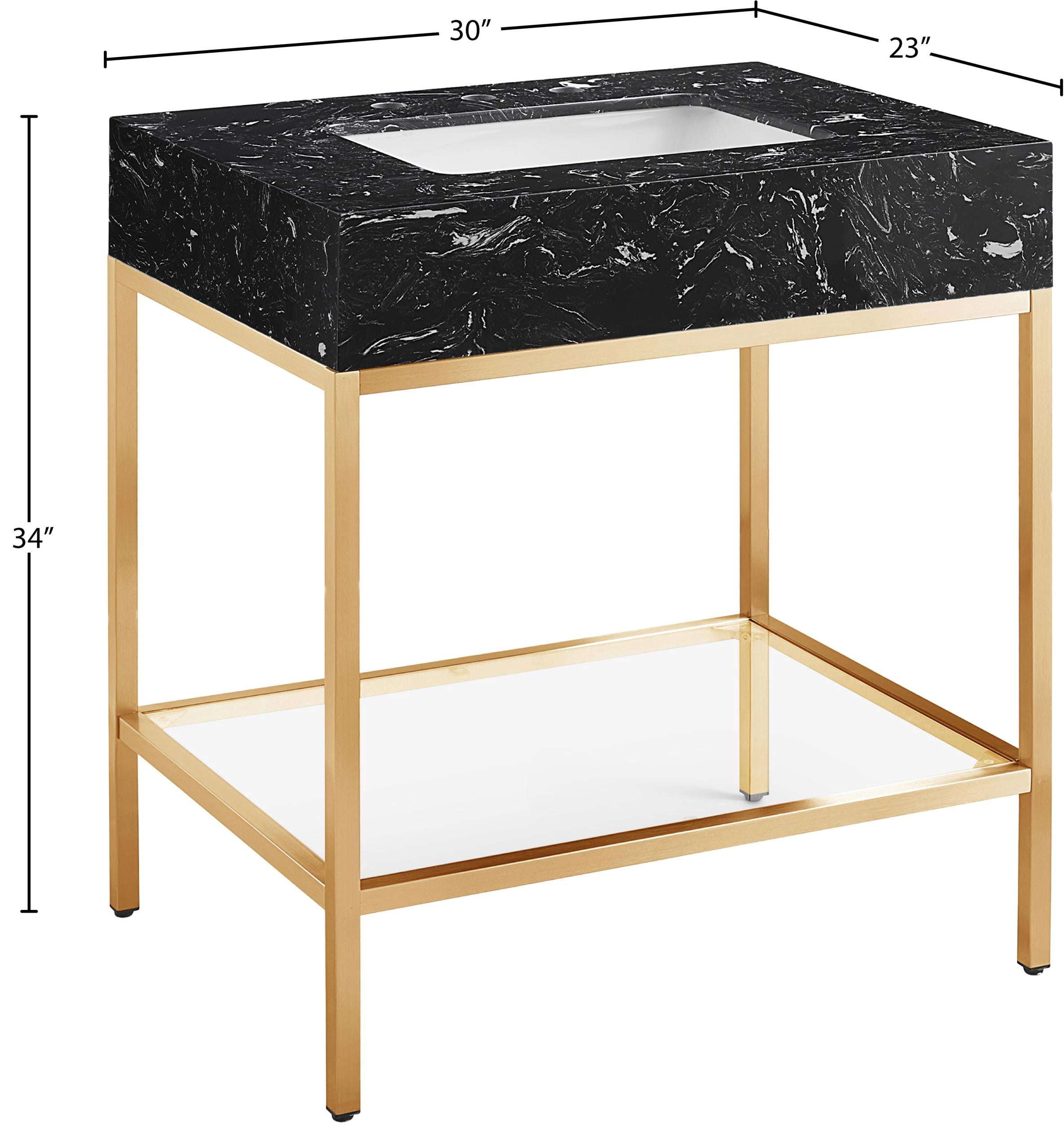 Meridian Furniture Marmo White Engineered Stone Bathroom Vanity