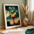 thumbnail image 3 of Retro Mai Tai Drink Art: Timeless Polynesian Charm - Illustration Tropical Cocktail Beach Travel Poster Vintage Poster Palm Tree Ocean Unframed Wall Art Print 30 x 45 inches, 3 of 46