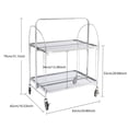 thumbnail image 2 of Rolling Cart, 2-tier Rolling Cart with Wheels, Collapsible Rolling Storage Cart, 2 of 21