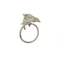 thumbnail image 2 of Handcrafted Model Ships  Whitewashed Cast Iron Dolphins Towel Holder - 7 in., 2 of 2