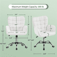 thumbnail image 4 of Yaheetech Modern Faux Leather Office Chair with Padded Armrests,White, 4 of 9