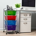 thumbnail image 2 of Mind Reader Rolling Cart with Drawers, Utility Cart, 12.75"L x 15.25"W x 30"H, Multi-color, 2 of 8