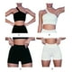 thumbnail image 4 of Advancent Trajes de ejercicio de 2 piezas Pantalones cortos a prueba de sudor de cintura alta Tops cortos Uniforme atlético Pantalones cortos negros/L, 4 of 6