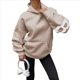 thumbnail image 2 of Sudaderas con Capucha de Moda para Mujer, Sudaderas Holgadas de Gran Tamaño, Camisetas de Larga, Corte Holgado. Caqui XXL, 2 of 9