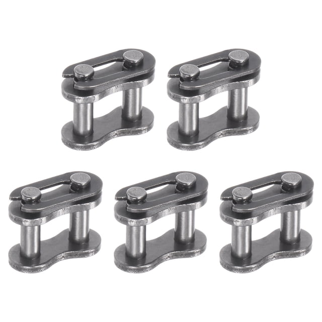 Unique Bargains 5Pack #25 Chain Connector Link Roller, 1/4' Pitch Carbon Steel Split Links for 04C Chain