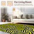 thumbnail image 2 of ODIKA 3'x5' Machine Washable Non-Slip Area Rug, Vibrant Tiger Stripes Interwoven Artistic Design High Traffic Rug, Yellow, 327214, 2 of 7