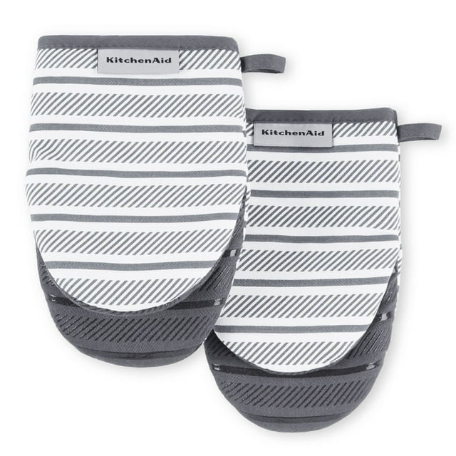 Juego de 2 guantes de cocina KitchenAid Albany, color gris antracita