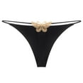 thumbnail image 1 of Gibobby Tangas de mujer ilusion Sexy Girl's New Cut Out Butterfly Pearl Tanga de encaje Doble capa Correa fina Sexy Tanga Bordado de Cintura Bikini sexy(Negro,XL), 1 of 5