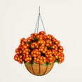 thumbnail image 6 of Nearly Natural 24in. UV Resistant Artificial Chrysanthemum Hanging Basket (Indoor/Outdoor), 6 of 10