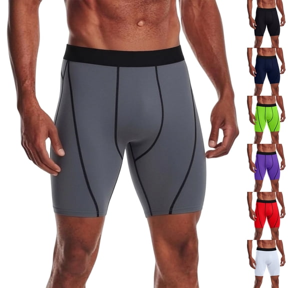BRANROY Men's Running Cycling Swim Shorts - Lightweight Compression Color-Block Athletic Shorts for Men,Gym Shorts and Running Shorts,Black,L