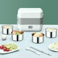 thumbnail image 4 of Electric Lunch Box Stainless Steel Portable Food Warmer Heater for School Office 2 Layer Portable Food Warmer Heating 200W, 4 of 8
