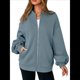 thumbnail image 2 of Sudaderas Oversize con Cremallera para Mujer, Moda de Otoño, Abrigos Casuales de Larga, Conjuntos de Invierno. Lago Azul M, 2 of 10