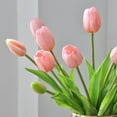 thumbnail image 4 of Aoivrb10PCS Artificial Tulip Flowers Real Touch Tulips Plastic Flower Fake Tulips Bouquet Table Arrangements Gift for Home Office Party Wedding Birthday Garden Store Decoration(Pink), 4 of 18