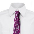 thumbnail image 2 of Vintage Necktie, Tile Design Purple Shades, Dress Tie, 3.7", Purple Magenta White, by Ambesonne, 2 of 3