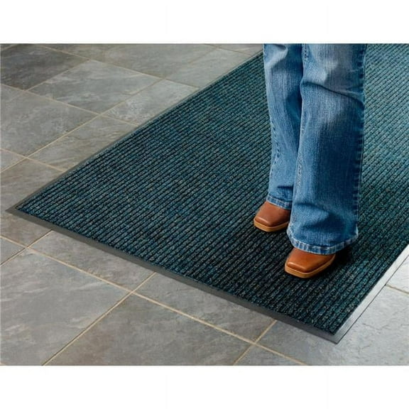 Apache Mills 606624BL Brush & Clean Entrance Mat - 0.375 in. Thick - 3 x 5 ft. - Navy Blue