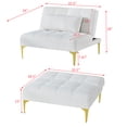 thumbnail image 2 of Teddy Fabric Futon Sofa Bed, Convertible Modular Sleeper Sofa for Small Spaces White 1 Seater, 2 of 11