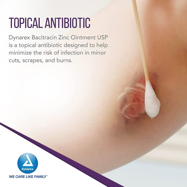 Dynarex 1171 Bacitracin Zinc Ointment, Burn Care, 9g, Foil Packet
