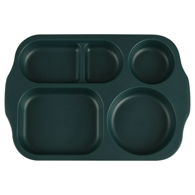 Lksixu Wheats Straw Children's Meal Plates Student Five Meal Plates Thickened Cafeteria Partition Tableware Multi Lunch Plates Kitchen Gadgets