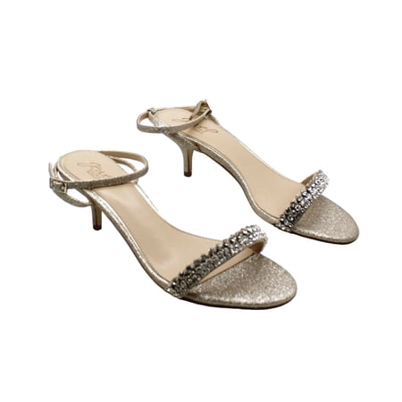 Jewel Badgley Mischka Women's Loren Kitten Heel Dress Sandals - Gold