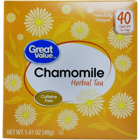 (4 Boxes) Great Value Chamomile Herbal Tea, 1.41