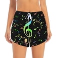 thumbnail image 2 of Balery Music Notes Pantalones cortos deportivos para mujer con forro y dos bolsillos, elásticos, para entrenamiento, gimnasio, yoga-XX-Large, 2 of 7