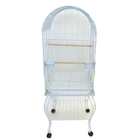 24" Dometop Parrot Cage With Stand in White