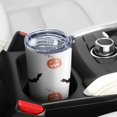 thumbnail image 5 of 20oz Tumblers White Halloween Pumpkins and Bats Stainless Steel Vacuum Insulated Double Wall Travel Tumbler Cups Mug with Lid and Straw,Cleaning Brush for Cold & Hot Drinks, 5 of 7