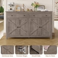 thumbnail image 7 of Homfa 55'' Kitchen Sideboard Buffet Cabinet, 4-Doors 2-Drawers Farmhouse Storage Cabinet with Adjustable Shelves, Gray, 7 of 7