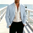 thumbnail image 2 of Tqyyweavej Men's Blazers Slim Fit Two Button Business Casual Suit Jacket Long Sleeve Notch Lapel Suit Sports Coat with Faux Flap Pockets, 2 of 10