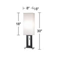 thumbnail image 4 of 360 Lighting Floating Rectangle Modern Table Lamp 30" Tall Black Metal Open Frame White Fabric Box Shade for Bedroom Living Room Bedside Nightstand, 4 of 7