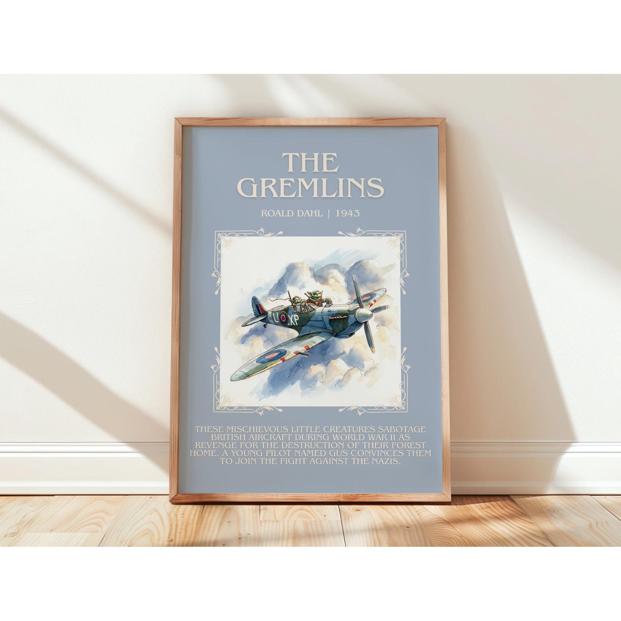 The Gremlins by Roald Dahl Book Poster Children s Literary Wall Art Bookish Gift Reading Nook Print UNFRAMED