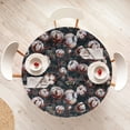 thumbnail image 4 of Ambesonne Vintage Botanical Fitted Round Tablecloth, Nostalgic Floral, 45"- 56" Diameter, Purpleblue Maroon, 4 of 5