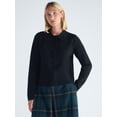 thumbnail image 2 of Free Assembly Women’s and Women's Plus Cardigan Sweater with Faux Fur Collar, Midweight, XS-4X, 2 of 6