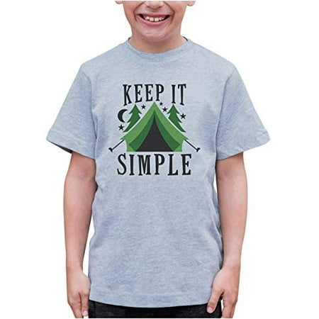 

7 ate 9 Apparel Kids Keep It Simple Camping Grey T-Shirt