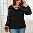 thumbnail image 2 of fatyb Plus Size Lace Blouses for Women Puff Long Sleeve Casual Tops Elegant Womens Dressy Tunic Tops, 2 of 7