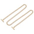 thumbnail image 1 of Hierro Plano Cadena Correa, 47" Bolso Cadenas Accesorios Monedero Cadena Correas con Alternar Cierres para Bandolera Bolso Cruz Cuerpo Bricolaje, Dorado Tono, 1 of 6