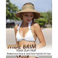 thumbnail image 5 of Women's Sun Hat Wide Brim Straw Roll Up Foldable Ponytail Summer Beach Hat UV UPF Foldable Travel, 5 of 5