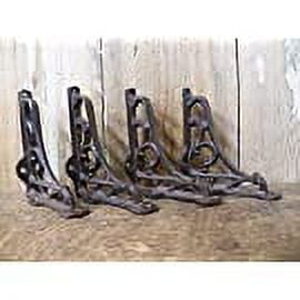 Set of 4 Antique Style Cast Iron Classic 5 x 6 Shelf Bracket Hangers