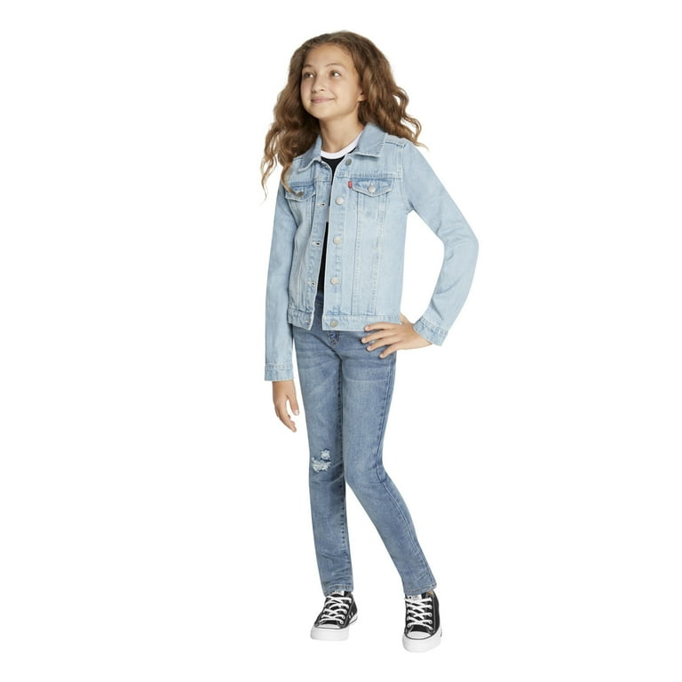 Levi s Girls Denim Trucker Jacket Sizes 4 16 Walmart