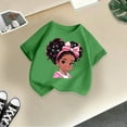 thumbnail image 5 of Girls' Short Sleeve Cartoon Painted Graphic T-Shirt, Everyday Casual Wear, Soft & Comfortable Fit Tops Green,7-8 Years, 5 of 5