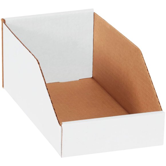 Top Pack Supply Cajas De Basura Con Parte Superior Abierta, 6"" X 12"" X 4 1/2"", Color Blanco (Paquete De 50)