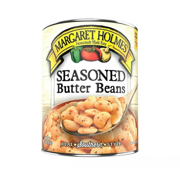 Margarret Holmes Seasoned Butter Beans, Canned Beans, 15 oz
