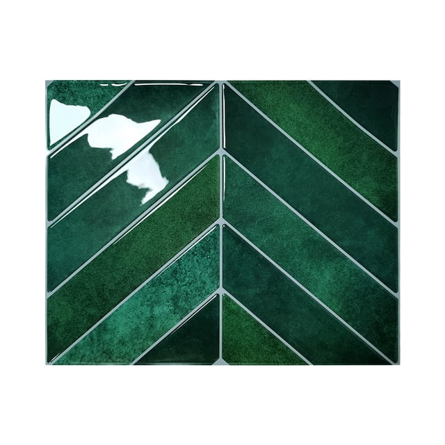 Alwayspon 1 Sheets 3D Wall Tile Stickers Sticker For Kitchen Bathroom Wall 11.4 X 9 Inch Dark Green