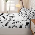 thumbnail image 5 of Manfei Sporty Motorcycle Zipper Full Size Comforter Sets with Fitted Sheet and 2 Pillowcases,Checkerboard Pattern Zipper Bedding Set,White,Reversible,4pcs, 5 of 8
